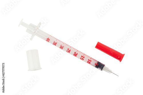 syringe, insulin syringe isolated from background