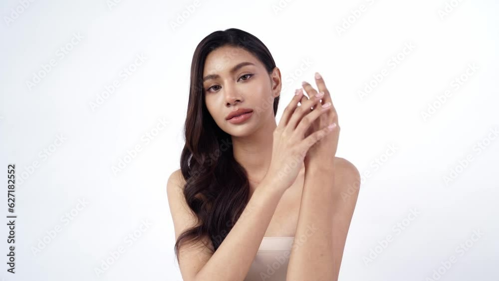 Beautiful young asian woman with clean fresh skin on white background, Face care, Facial treatment, Cosmetology, beauty and spa, Asian women portrait. Beautiful young asian woman with clean fresh skin on white background, Face care, Facial treatment, Cosmetology, beauty and spa, Asian women portrait.