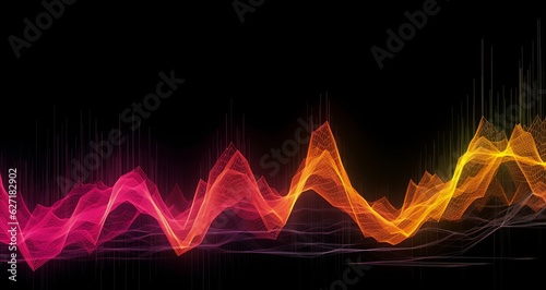 Colorful Audio Wave Spectrum Background with Free Download Digital Graphics, Vectors, and Icons, Generative AI