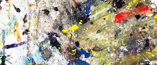 Modern impressionism technique, wall poster print template, abstract painting art, hand drawn by dry brush of paint background texture, abstract colorful oil painting canvas background, multi colored.