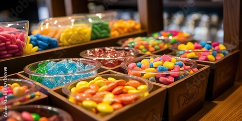 colorful candies in a box