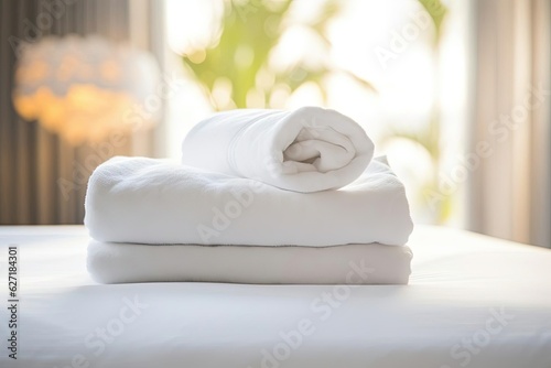 towels in a hotel room