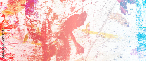 Modern impressionism technique, wall poster print template, abstract painting art, hand drawn by dry brush of paint background texture, abstract colorful oil painting canvas background, multi colored.