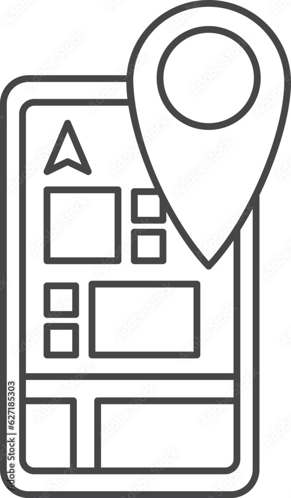 Navigation map Travel element line icon. Navigation map Travel element line icon.