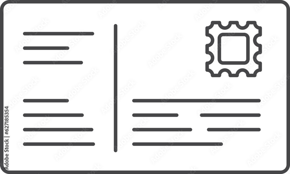 Postcard Travel element line icon. Postcard Travel element line icon.