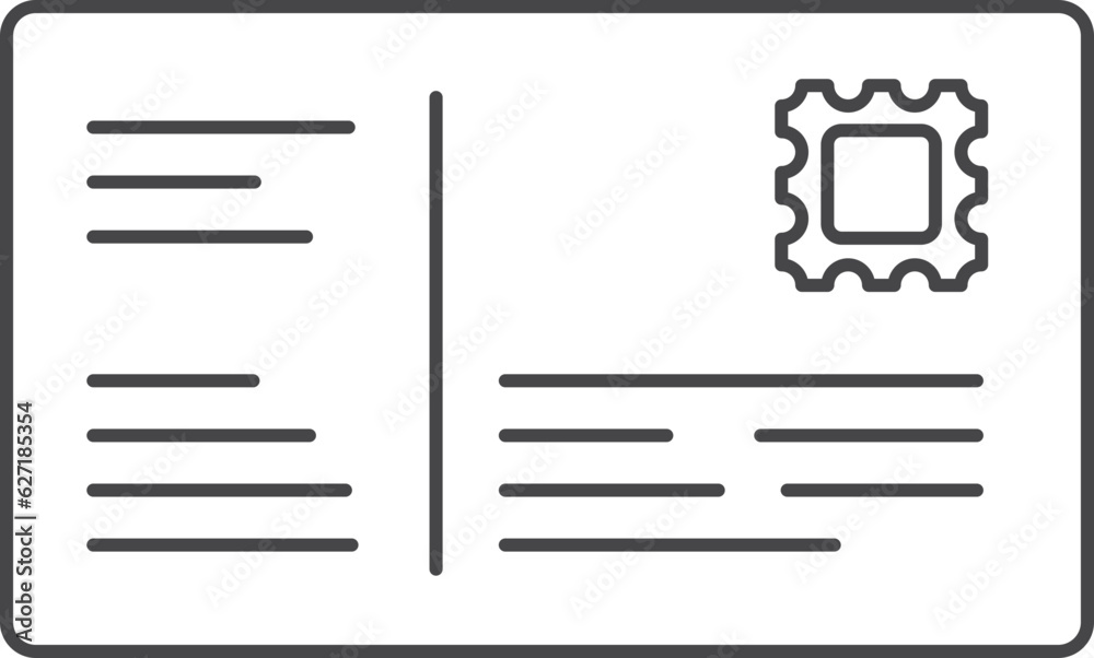 Postcard Travel element line icon.