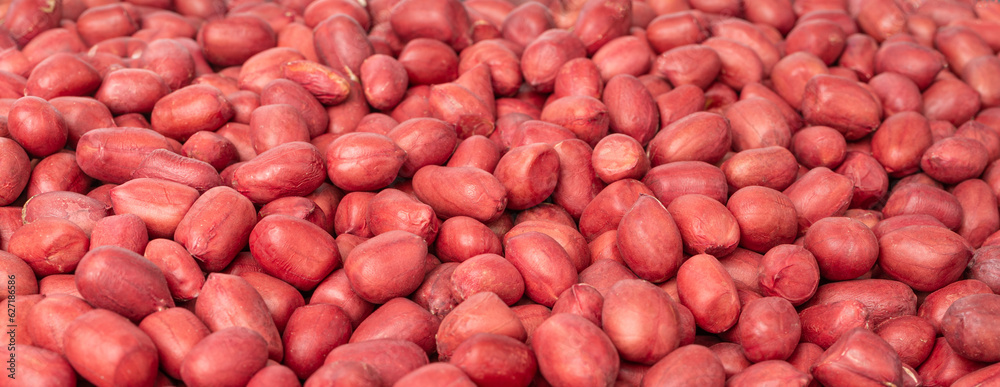 Peanuts Isolated, Roasted Arachis Nuts Pile, Heap of Pea Nut, Whole Groundnut with Shell, Macro Peanut