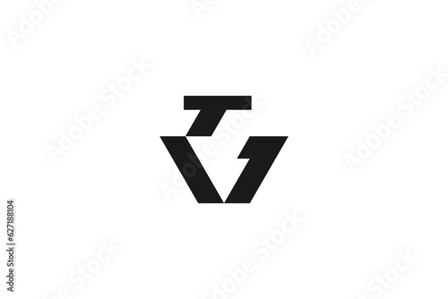 V T initial logo design letter typeface icon symbol