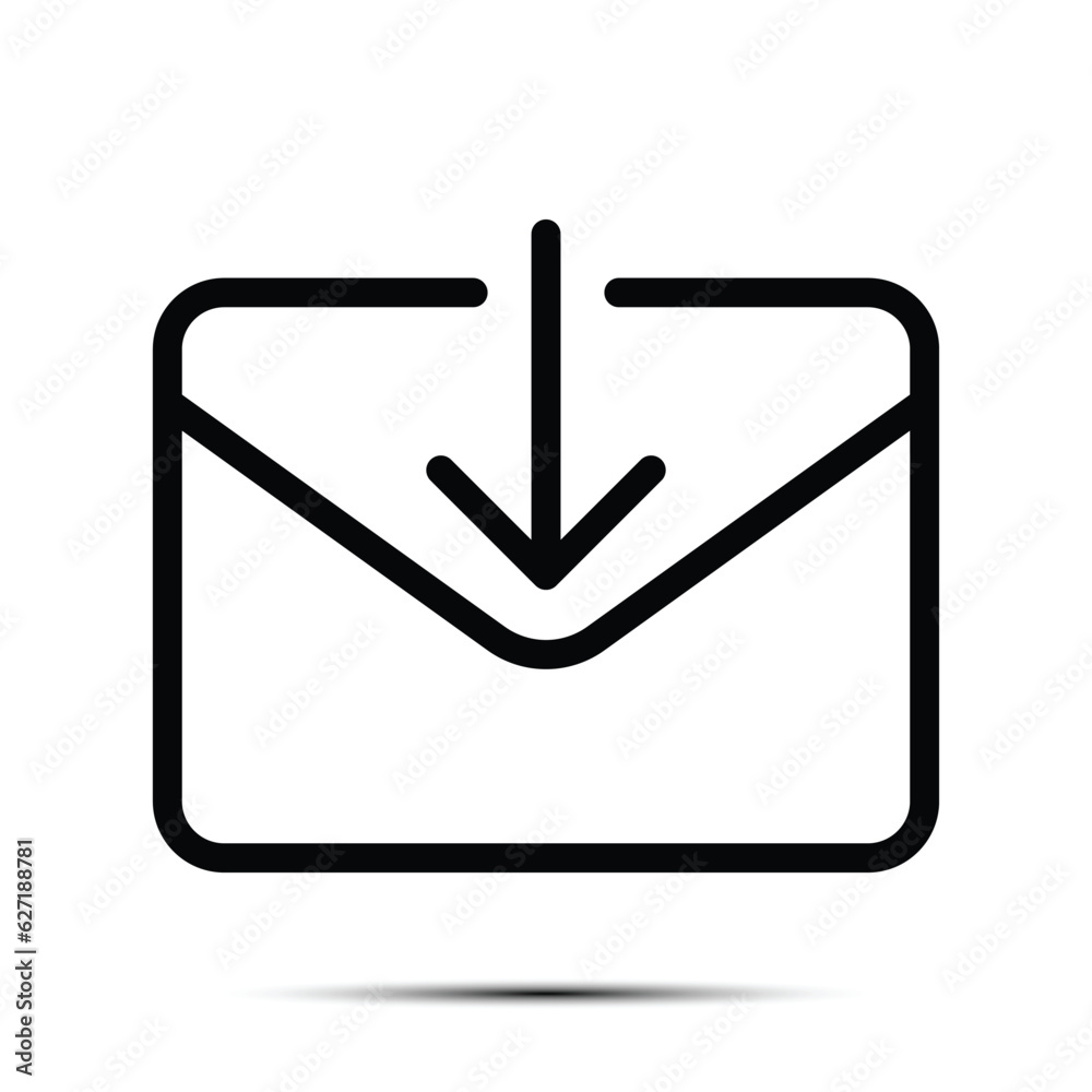 Email Icon Outline Vector, Message Icon, Inbox Sign, Messaging Symbol, Envelope Outline Black And White, Letter Sending Stroke Vector Illustration