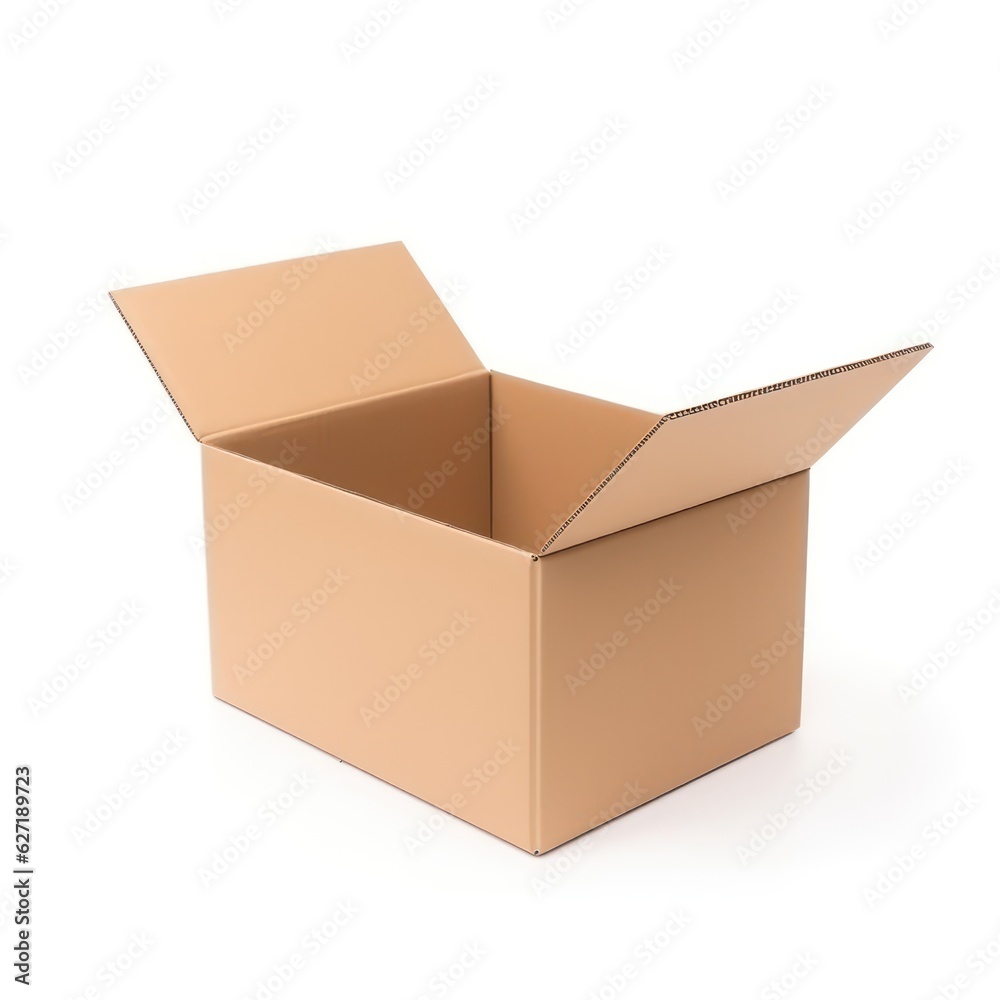 cardboard storage box isolated on white background
