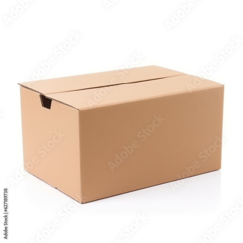 cardboard storage box isolated on white background © SaraY Studio 