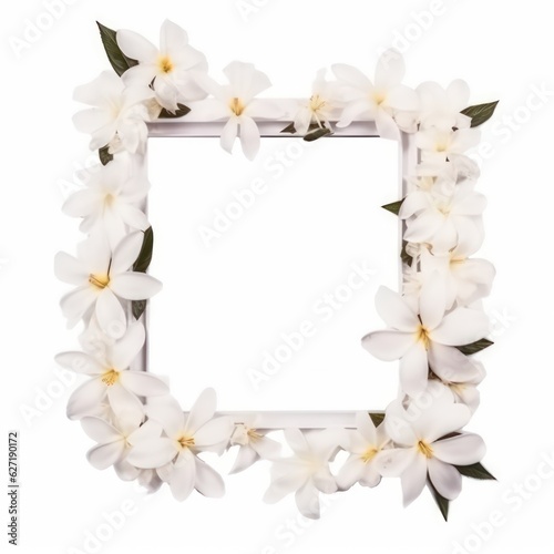 frame of white flower isolated on white background © SaraY Studio 