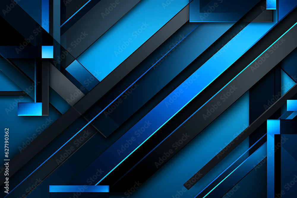 Futuristic Techscape: Abstract light Blue and Black Background with Flat Design, Ideal for illustrations, High-tech visuals, Contemporary flat design. - Generative AI Futuristic Techscape: Abstract light Blue and Black Background with Flat Design, Ideal for illustrations, High-tech visuals, Contemporary flat design. - Generative AI