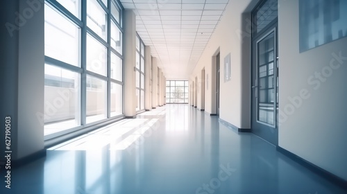 Light blurred background. The hall of an office or medical