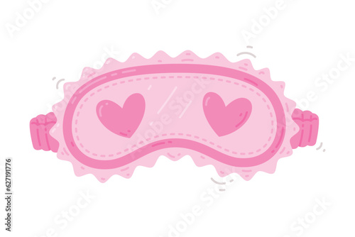 Pink Eye Mask for Sleeping as Cloth Cover to Block out Light Vector Illustration