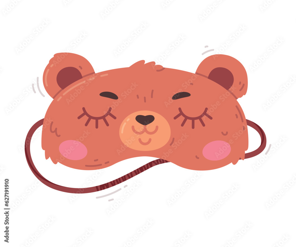 Obraz premium Bear Eye Mask for Sleeping as Cloth Cover to Block out Light Vector Illustration