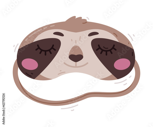 Sloth Eye Mask for Sleeping as Cloth Cover to Block out Light Vector Illustration