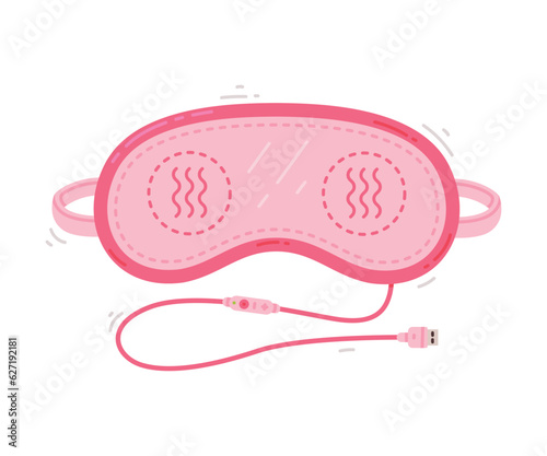 Pink Eye Mask for Sleeping as Cloth Cover to Block out Light Vector Illustration