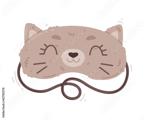 Cat Eye Mask for Sleeping as Cloth Cover to Block out Light Vector Illustration