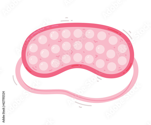 Pink Eye Mask for Sleeping as Cloth Cover to Block out Light Vector Illustration