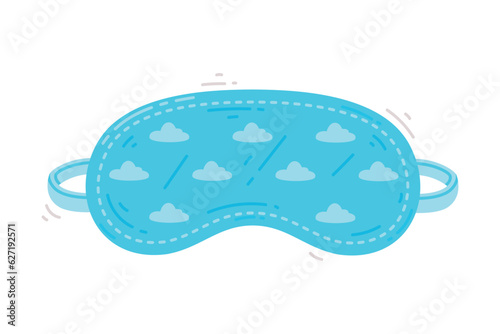 Blue Eye Mask for Sleeping as Cloth Cover to Block out Light Vector Illustration