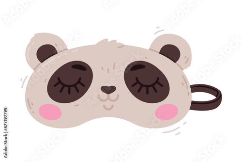 Panda Eye Mask for Sleeping as Cloth Cover to Block out Light Vector Illustration