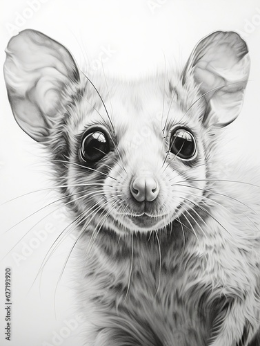 Wallpaper for phone with a pencil sketch artwork dibbler animal drawing.