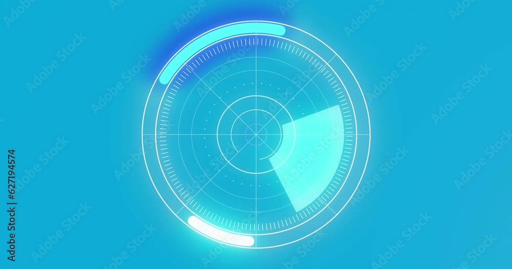 Animation of scope scanning and processing on blue background Animation of scope scanning and processing on blue background