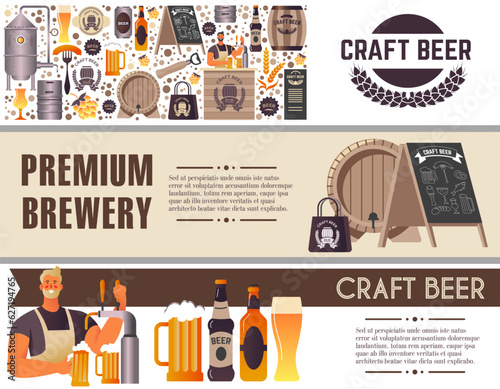 Premium brewery, craft beer shop or store vector