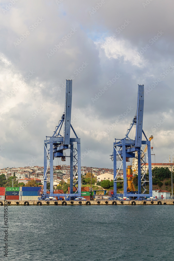 Port of Haydarpasa, Terminal is main trading port in Asian side of Istanbul city. October 17, 2022 - Istanbul, Turkey Port of Haydarpasa, Terminal is main trading port in Asian side of Istanbul city. October 17, 2022 - Istanbul, Turkey