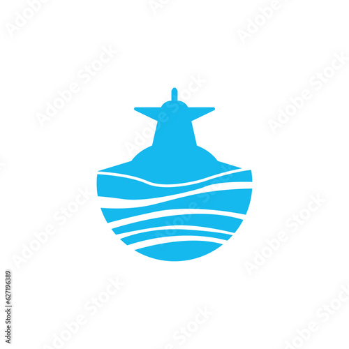 Submarine icon logo vector illustration design.