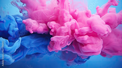 Gender Reveal abstract pink and blue smoke 3d