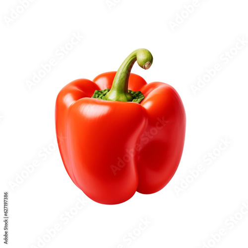 A single piece of 3D bell pepper on a white background.