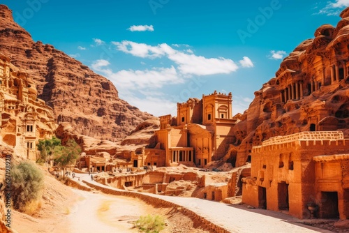 Petra Jordan travel destination. Tour tourism exploring.