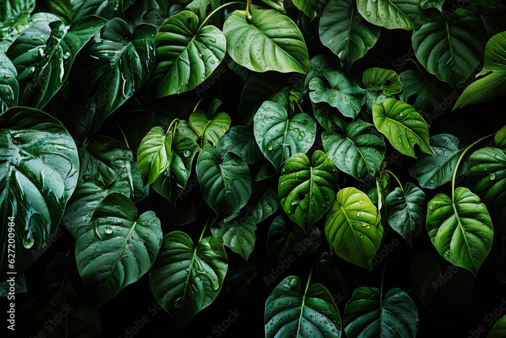 Obraz premium Monstera tropical leaves background