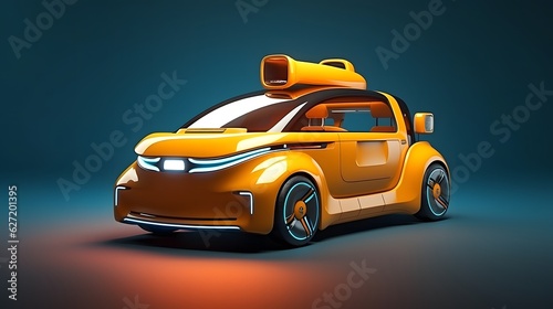  Autonomous futuristic small taxi car