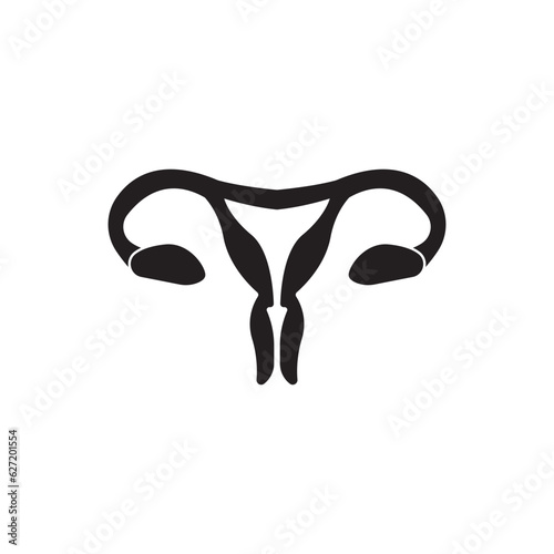 Female uterus icon logo vector illustration template design.
