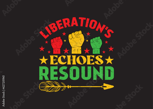 Juneteenth 1865 American black people historical freedom day t-shirt design. Trendy Juneteenth typography, Happy Juneteenth day, T-shirt and apparel design.