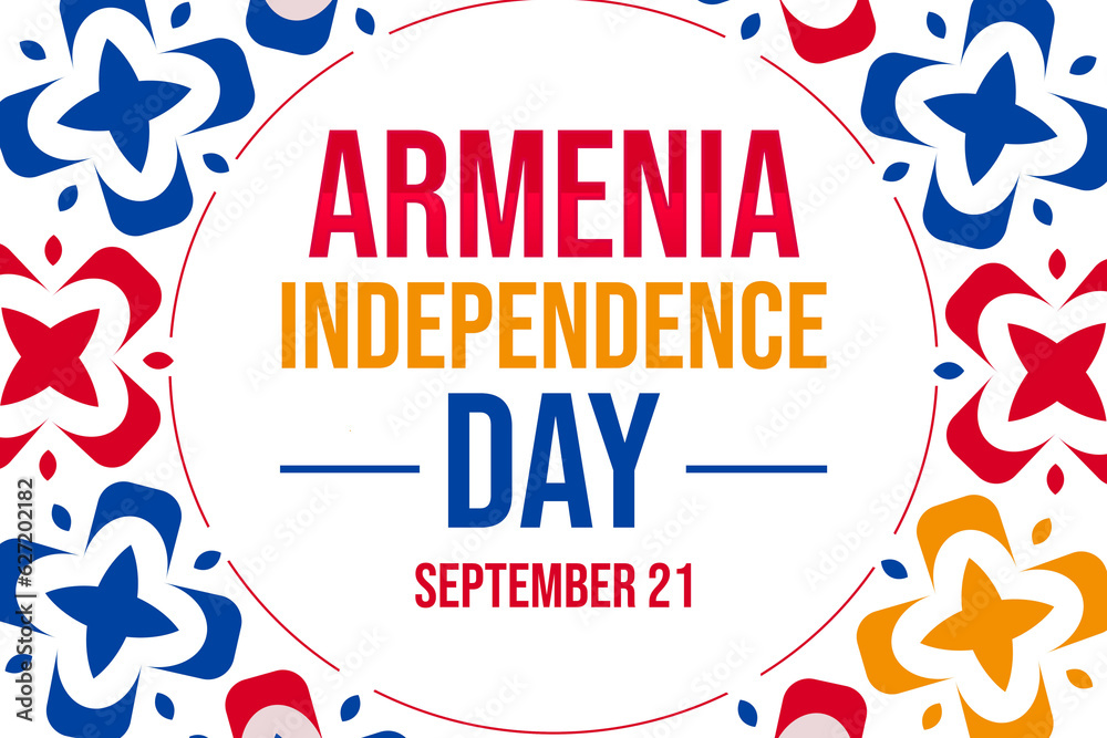 Independence day of Armenia, background design with typography and
