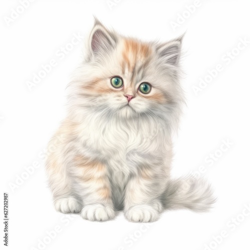 baby kitten in pastel drawing