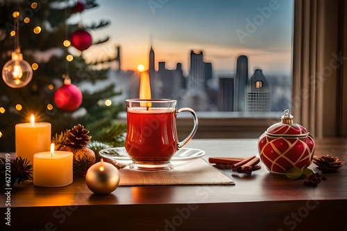 christmas still life with candle
