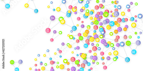 Social media marketing icons internet tags target