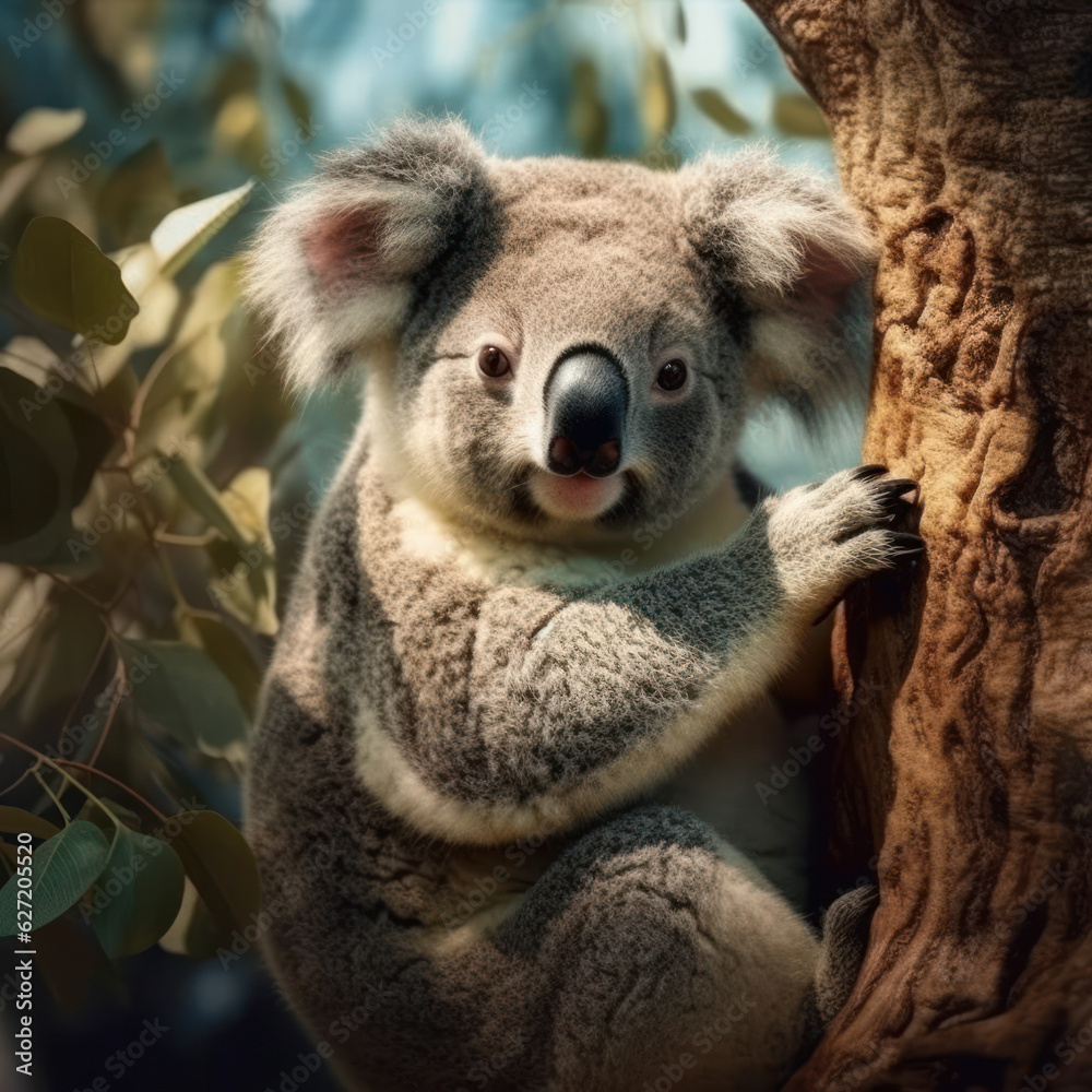 Naklejka premium Koala, Wildlife Photography, Generative AI