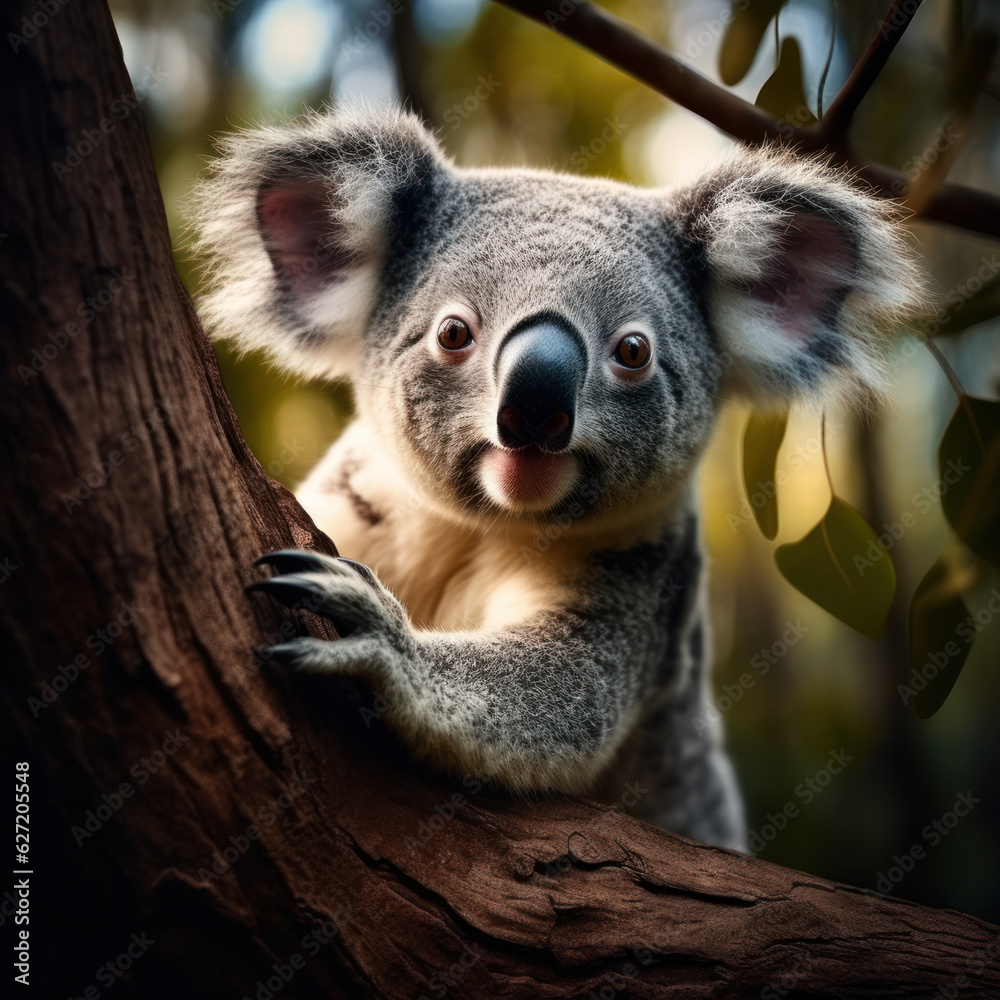 Naklejka premium Koala, Wildlife Photography, Generative AI