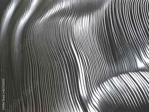 black and white abstract wave. silver. Generative AI