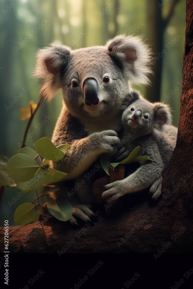 Fototapeta premium Koala, Wildlife Photography, Generative AI