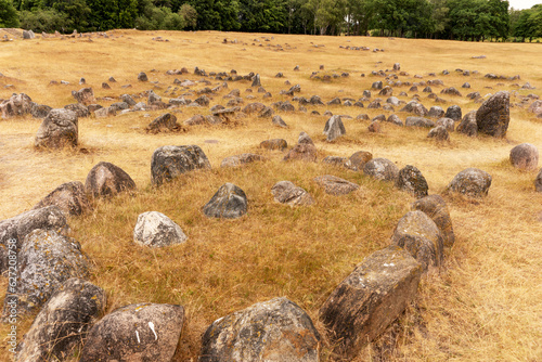 Lindholm Høje. Viking graves near Aalborg. Denmark photo