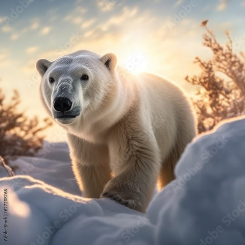 Polar Bear  Wildlife Photography  Generative AI