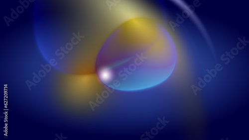 Abstract creative bubble on gradient blue background illustration.