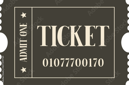 Isolated black vector ticket